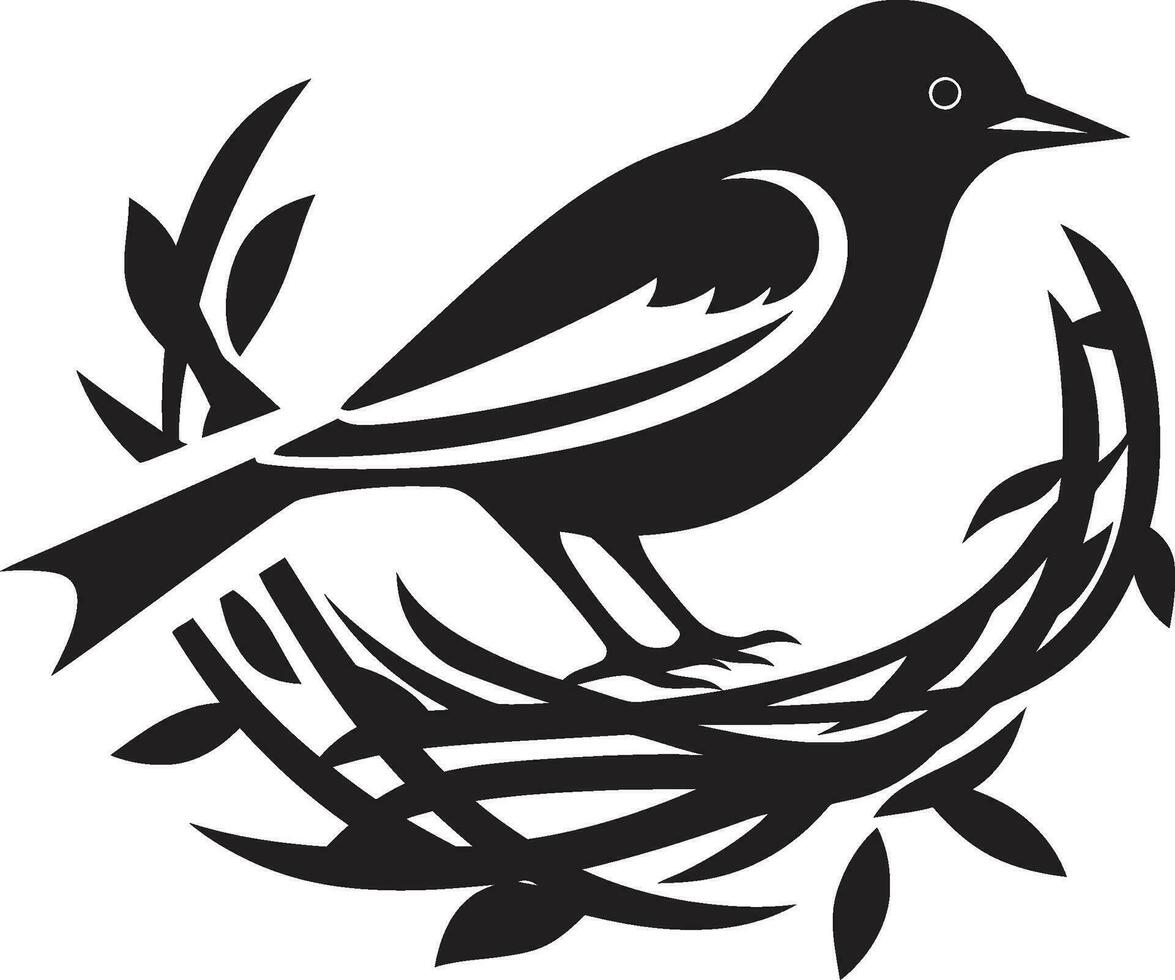 Nest Formation Vector Nest Logo Avian Nesting Black Iconic Emblem