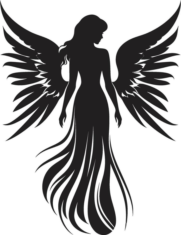 Ethereal Messenger Vector Winged Symbol Angelic Radiance Beautiful Wings Icon