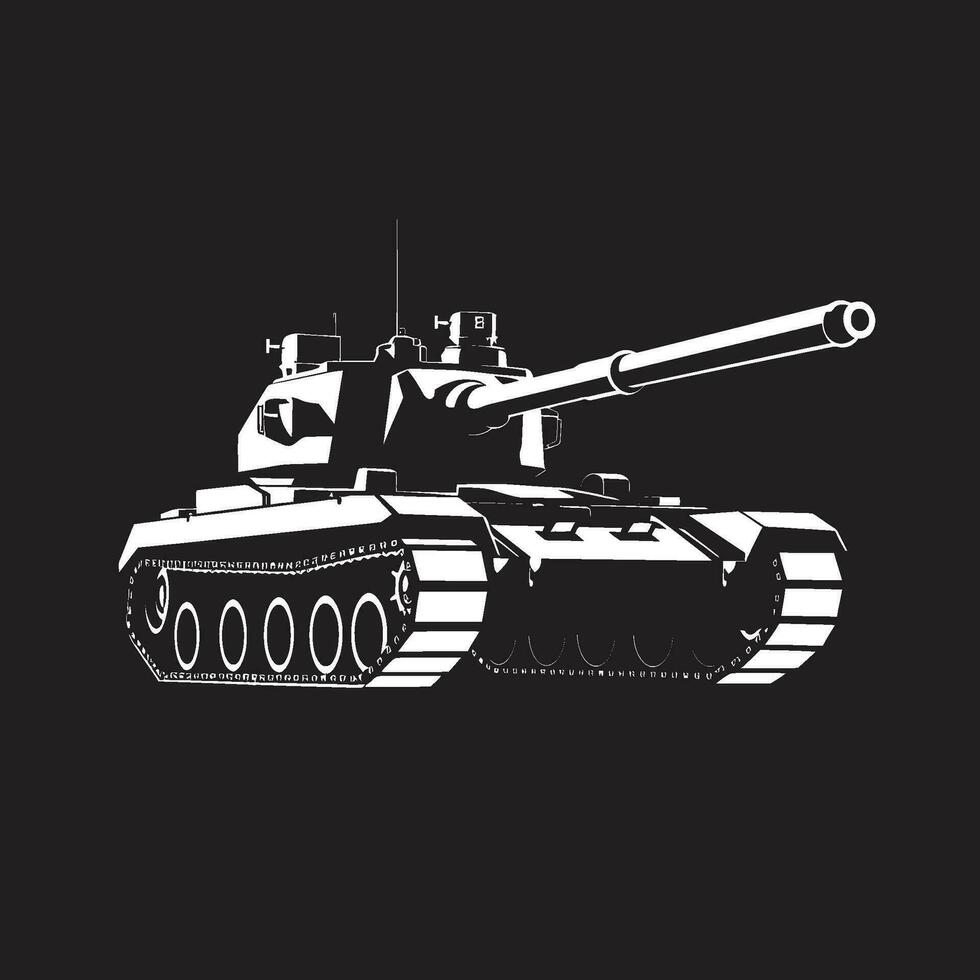 Militant Arsenal Army Vehicle Symbol Battle Ready Leviathan Black Tank Icon vector