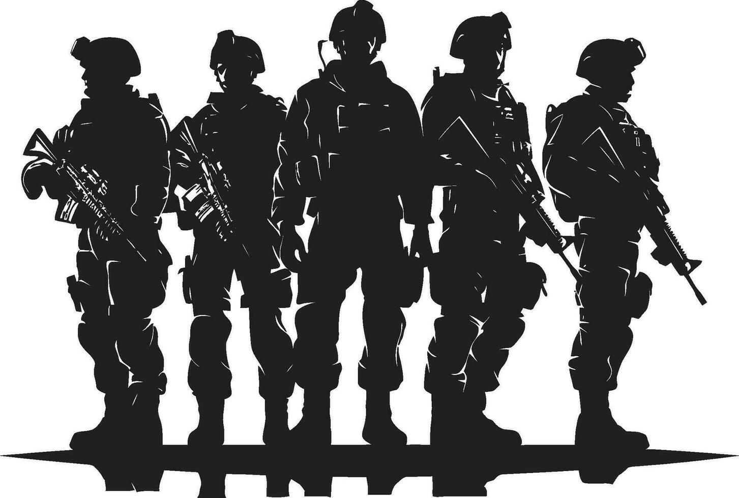 combatiente empresa negro logo icono diseño especial operaciones unidad vector Ejército formación