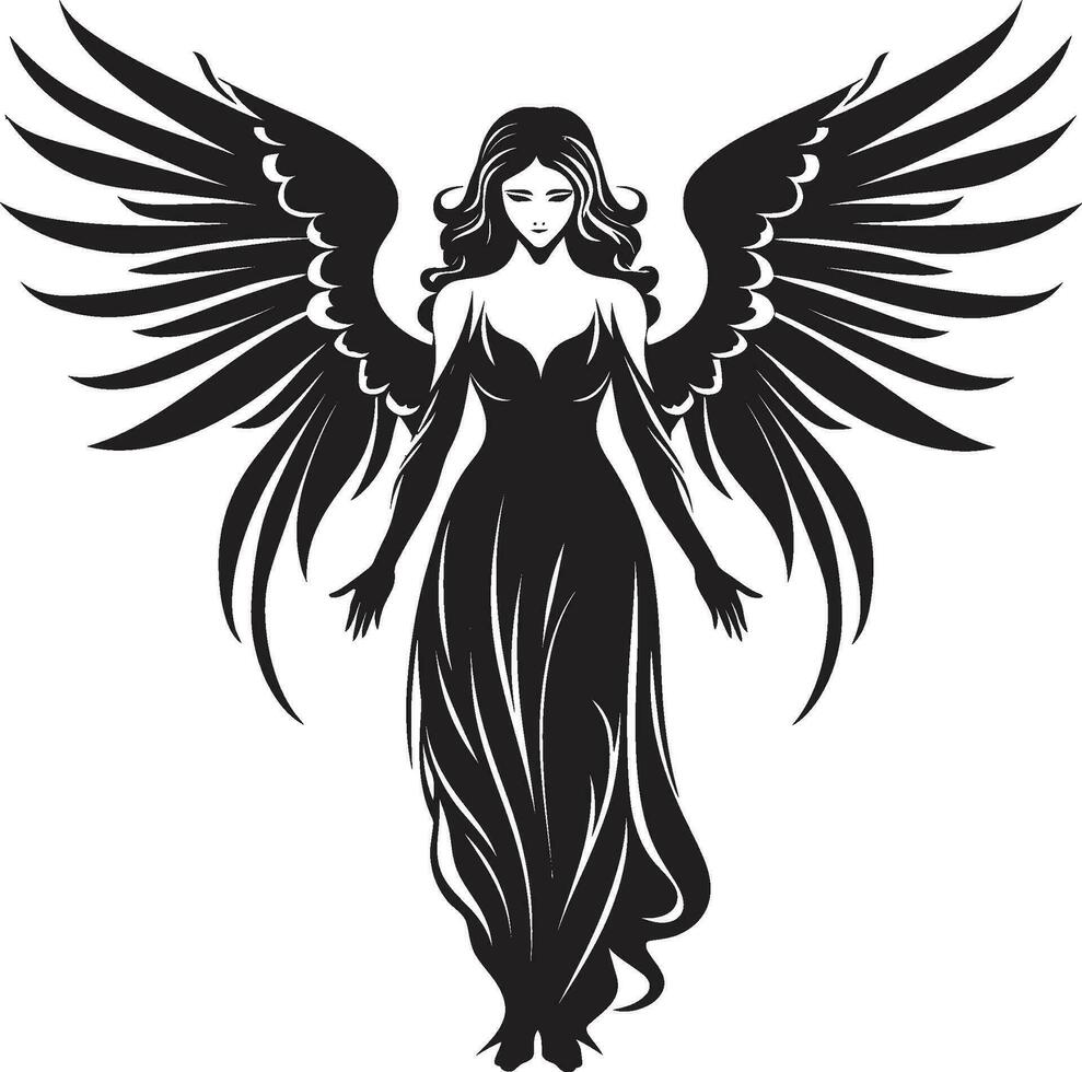 Serenade of Wings Vector Angelic Symbol Heavenly Aura Angel Wings Emblem