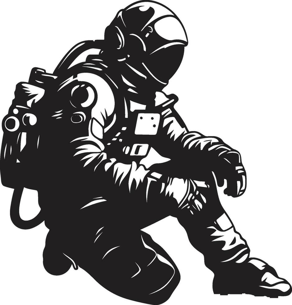 interestelar pionero astronauta casco icono orbital aventurero vector astronauta símbolo