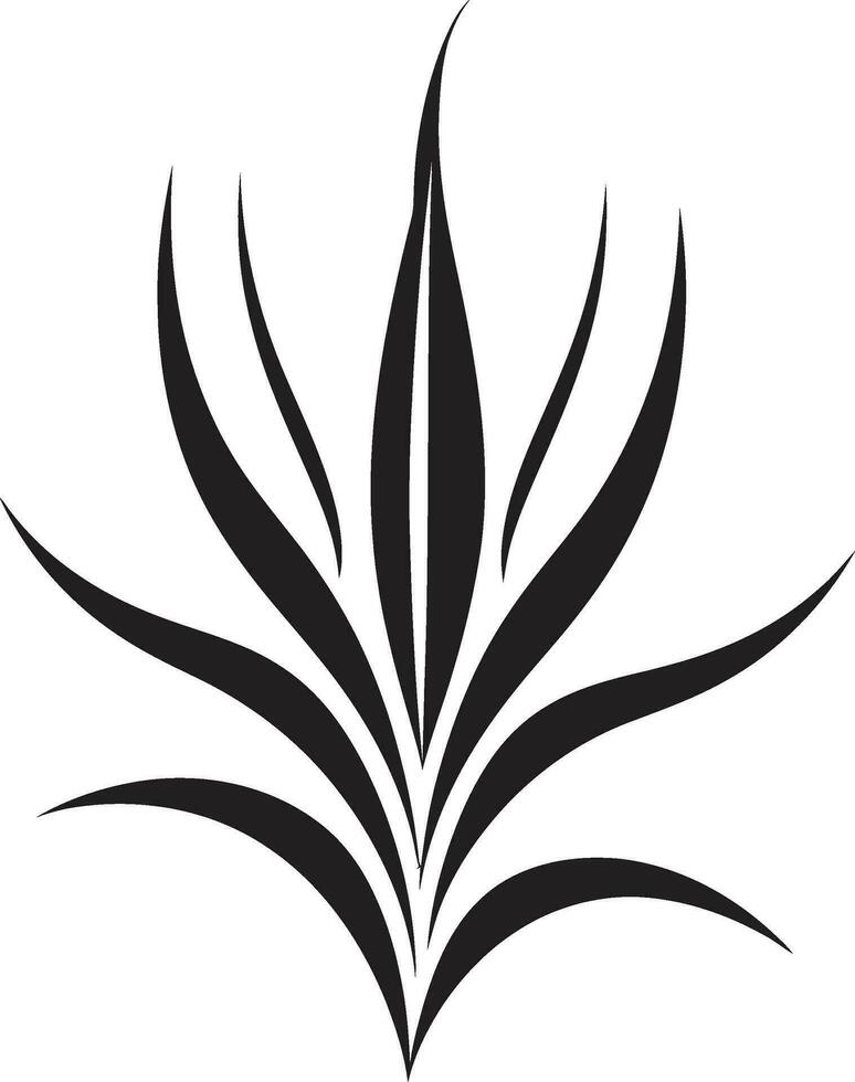Fresh Essence Vector Aloe Vera Design Soothing Serenity Black Aloe Logo Icon