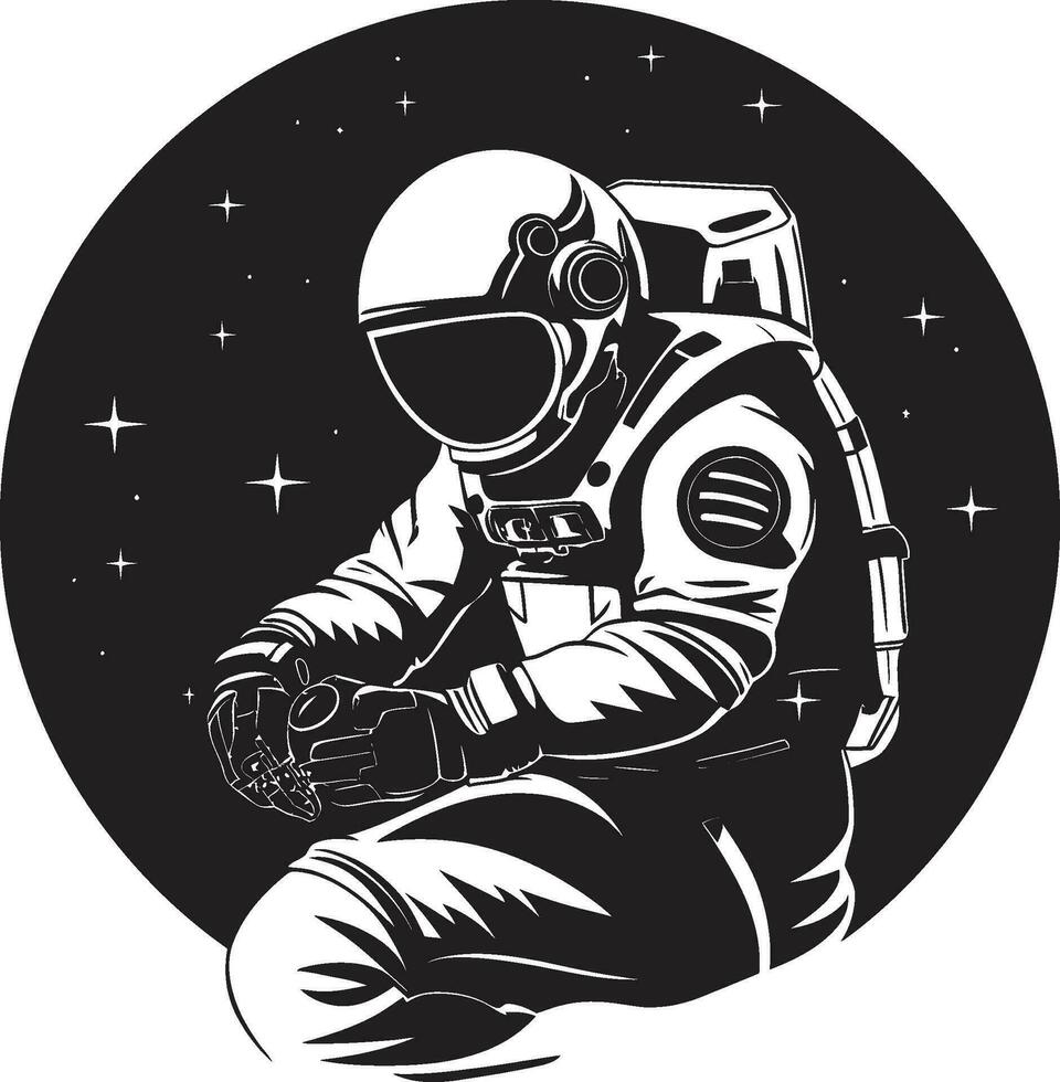 Galactic Explorer Astronaut Emblem Design Space Explorer Astronaut Emblematic Vector