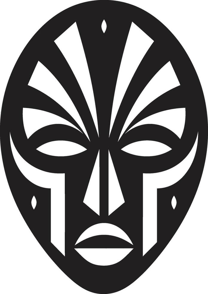 Ancestral Chronicles Vector African Mask Ritualistic Whispers Black Logo Tribal Mask