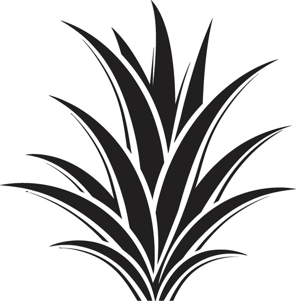 curación aura negro vector áloe icono herbario armonía áloe planta negro logo