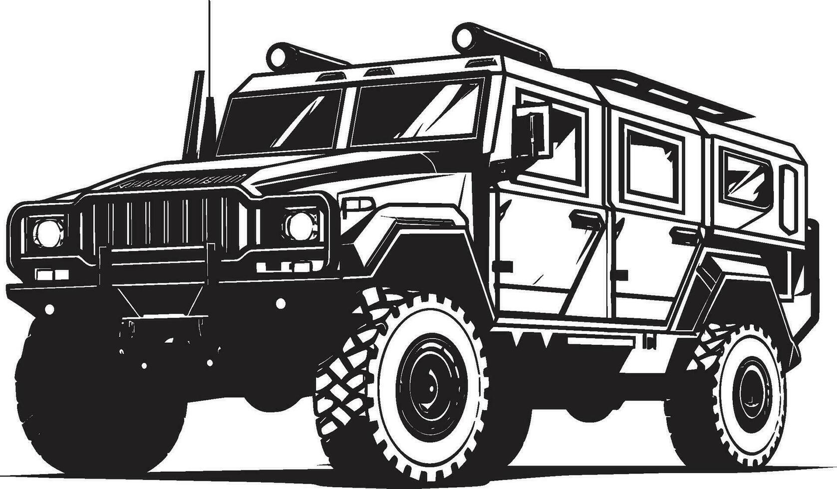 comandante s vehículo 4x4 vector símbolo pionero reconocimiento negro suv icono