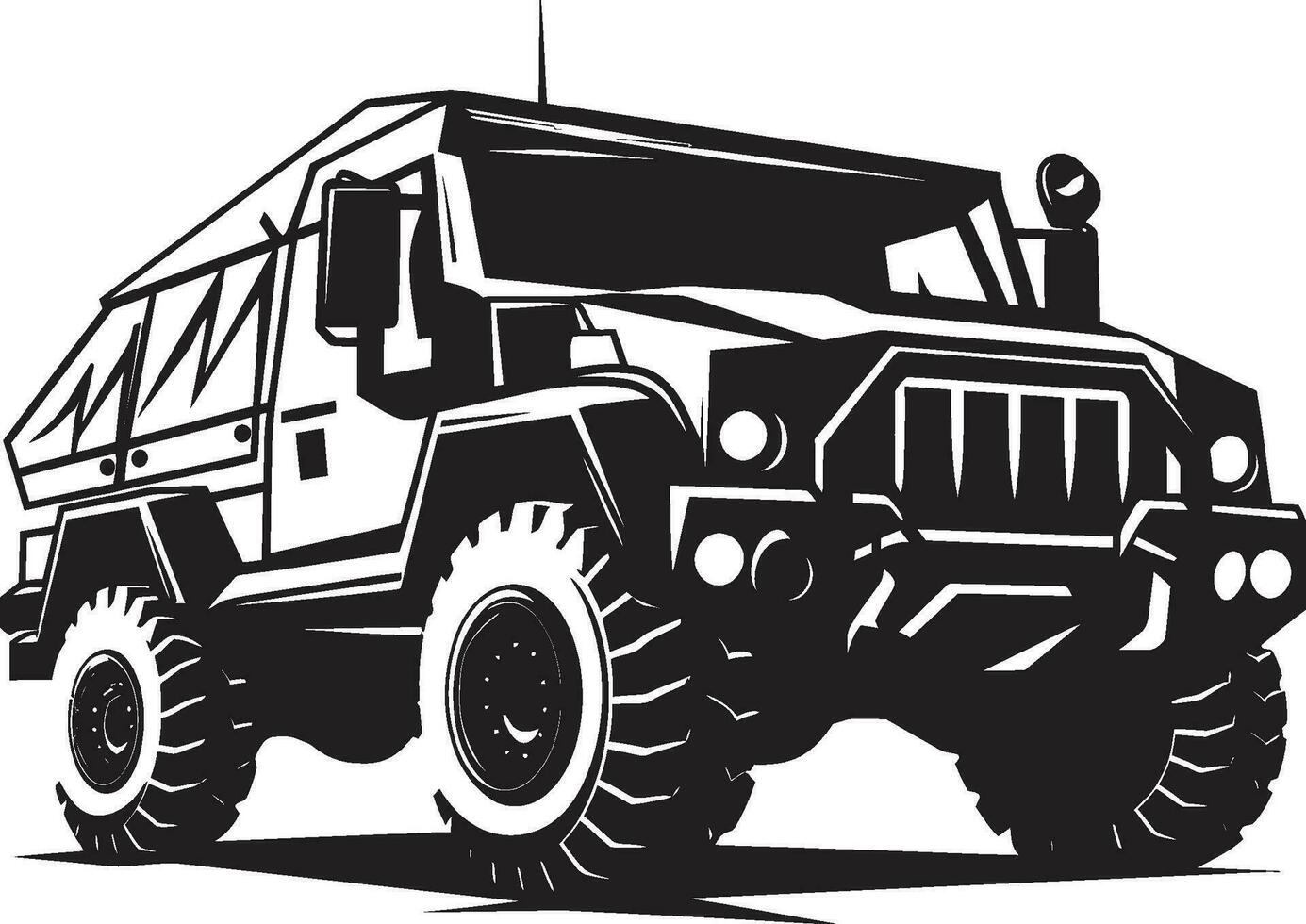 Warrior s Ride Black Army 4x4 Symbol Guardian Rover Army Transport Emblem vector