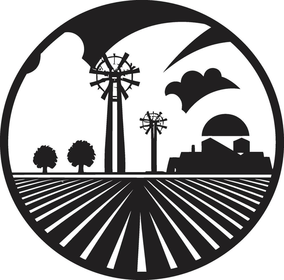 Nature s Refuge Black Logo for Farming Harvest Homestead Agricultural Vector Icon