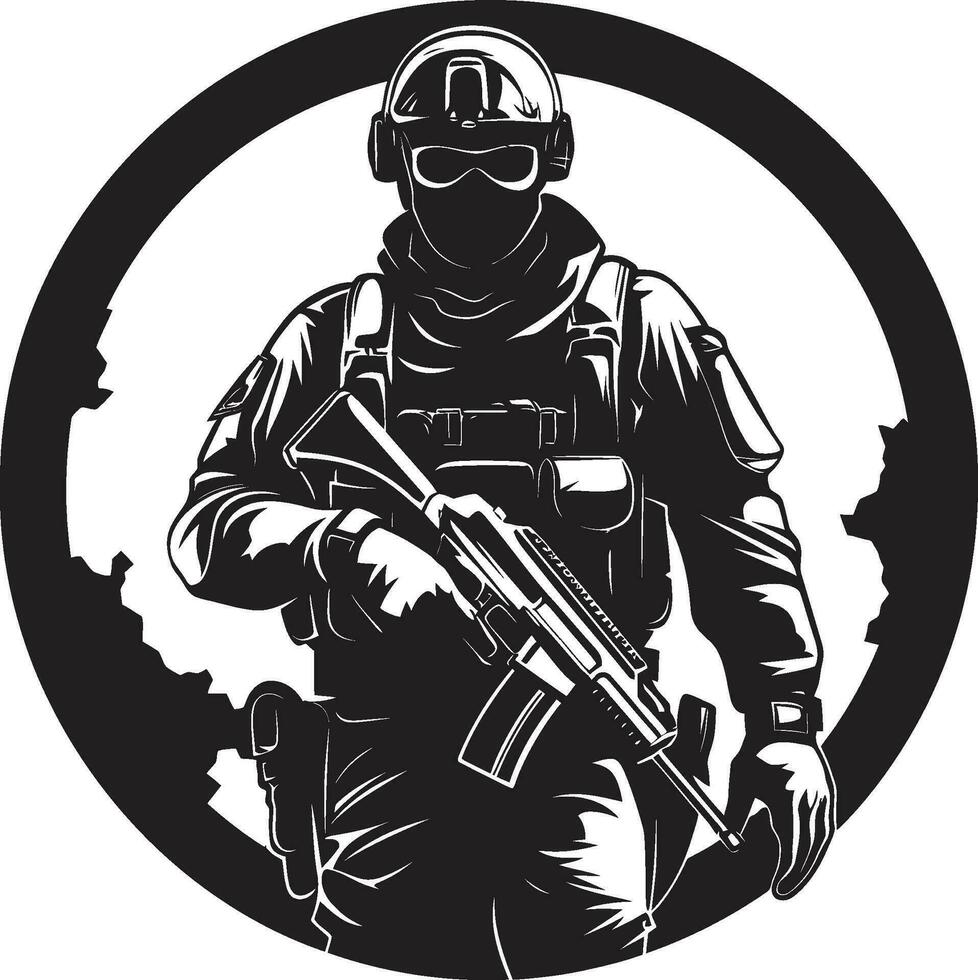 Soldier s Resolve Black Armyman Icon Combat Sentinel Vector Armyman Logo
