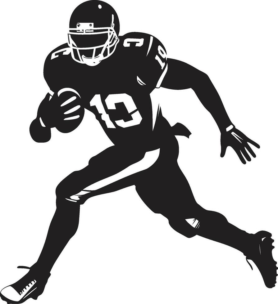 Dynamic Performer Football Player Vector Icon Field Dominance Black Football Logo Design