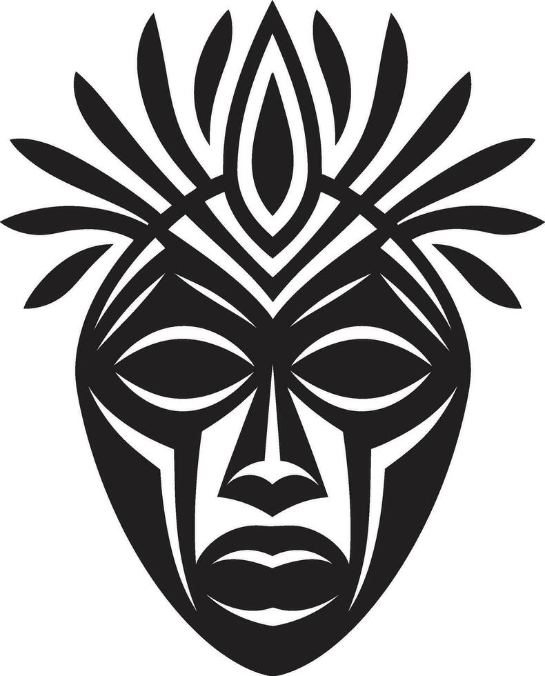 Tribal Treasures African Mask Emblem Design Mystic Symbolism African Tribal Vector Art