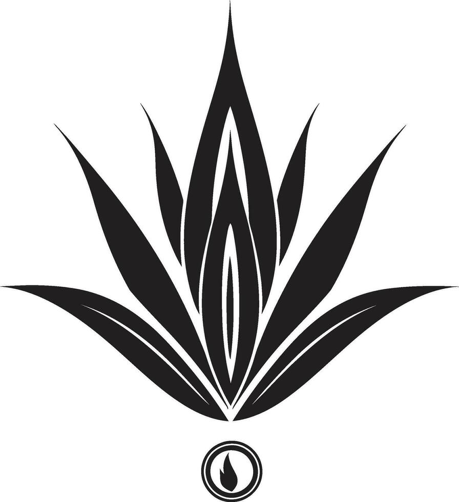 áloe esencia vector negro planta icono botánico renovación áloe vera negro logo diseño