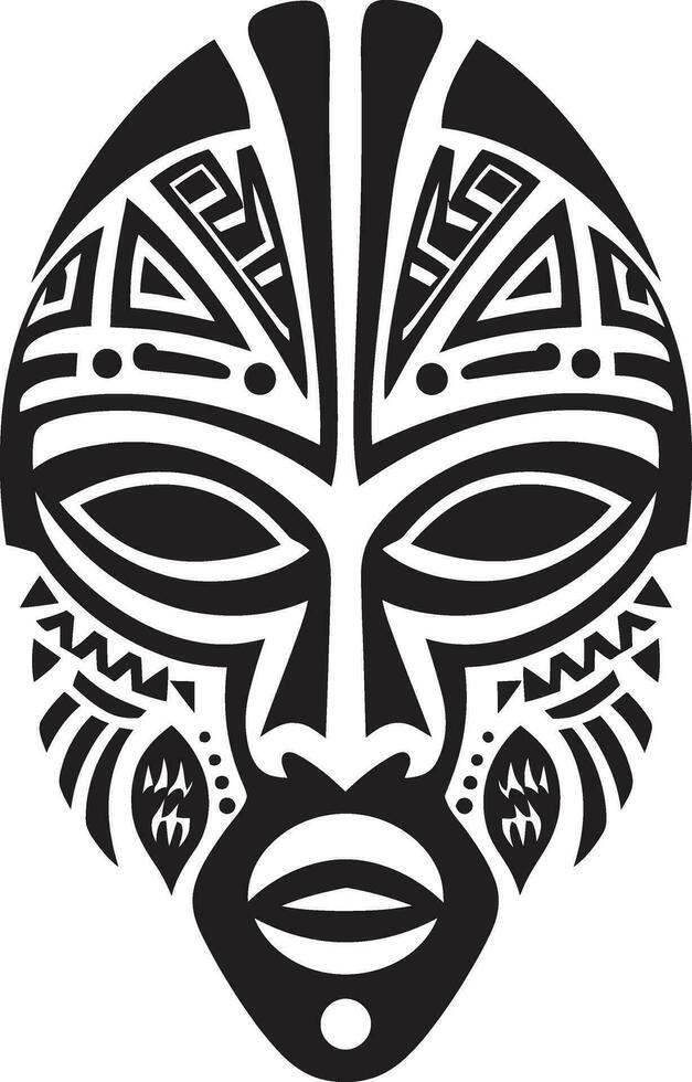 Timeless Threads African Tribe Emblem Intricate Visions Mask Vector Icon