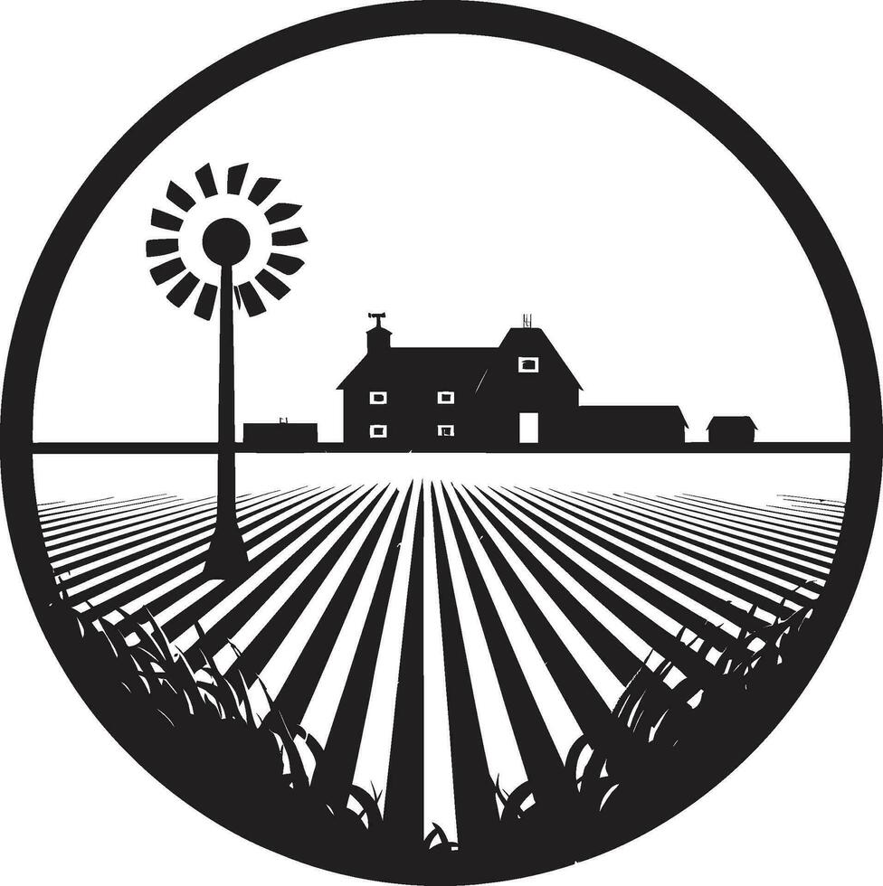 granja patrimonio negro vector logo para agricultura campos de elegancia agrícola casa de Campo emblema