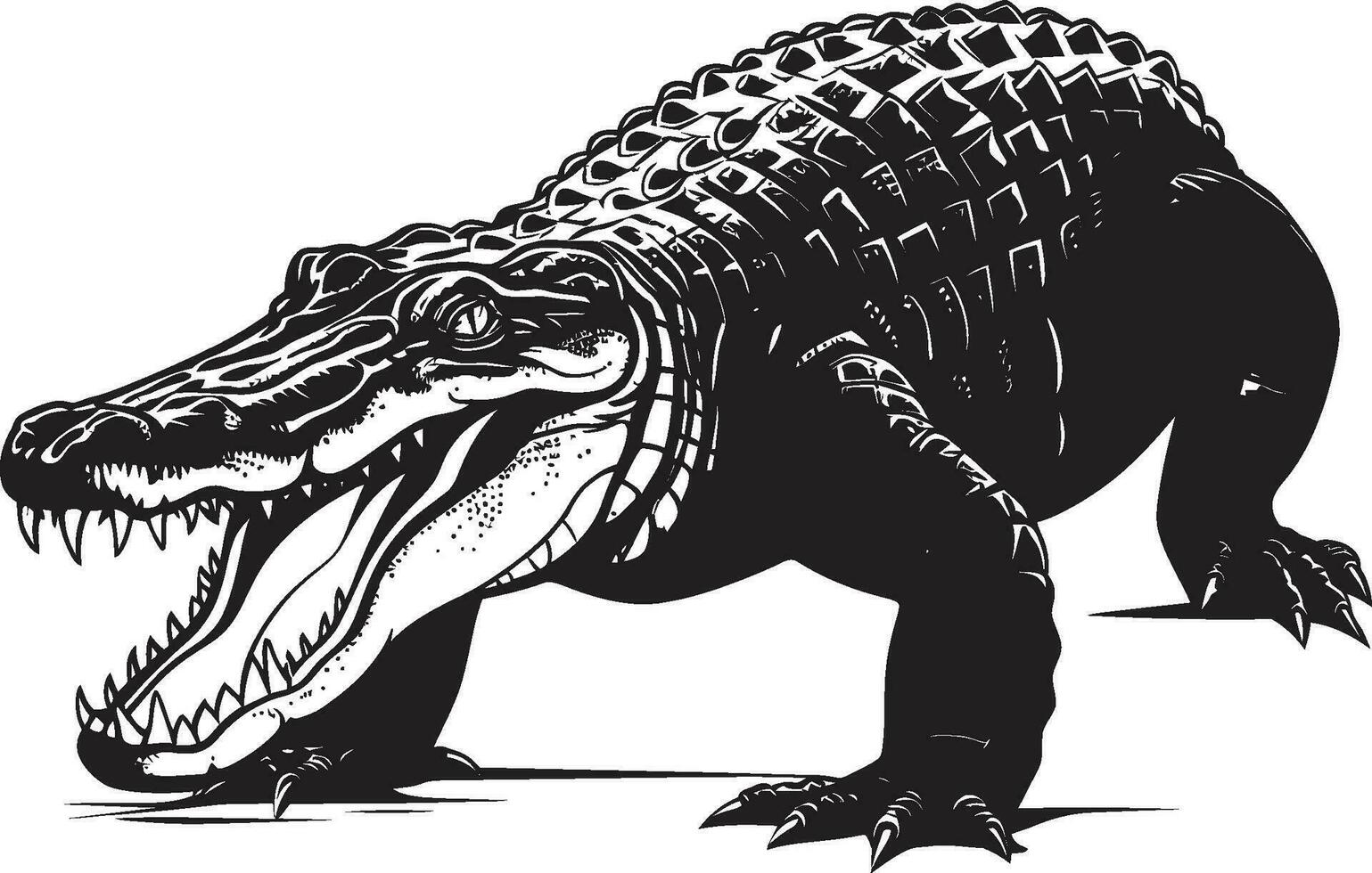 Vicious Vigilance Black Vector Alligator Ancient Apex Alligator Logo in Black Vector