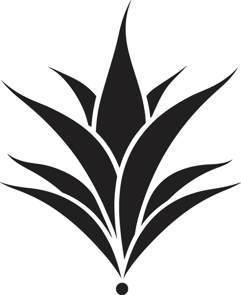 verde esencia áloe vera negro logo diseño orgánico resplandor vector áloe planta emblema