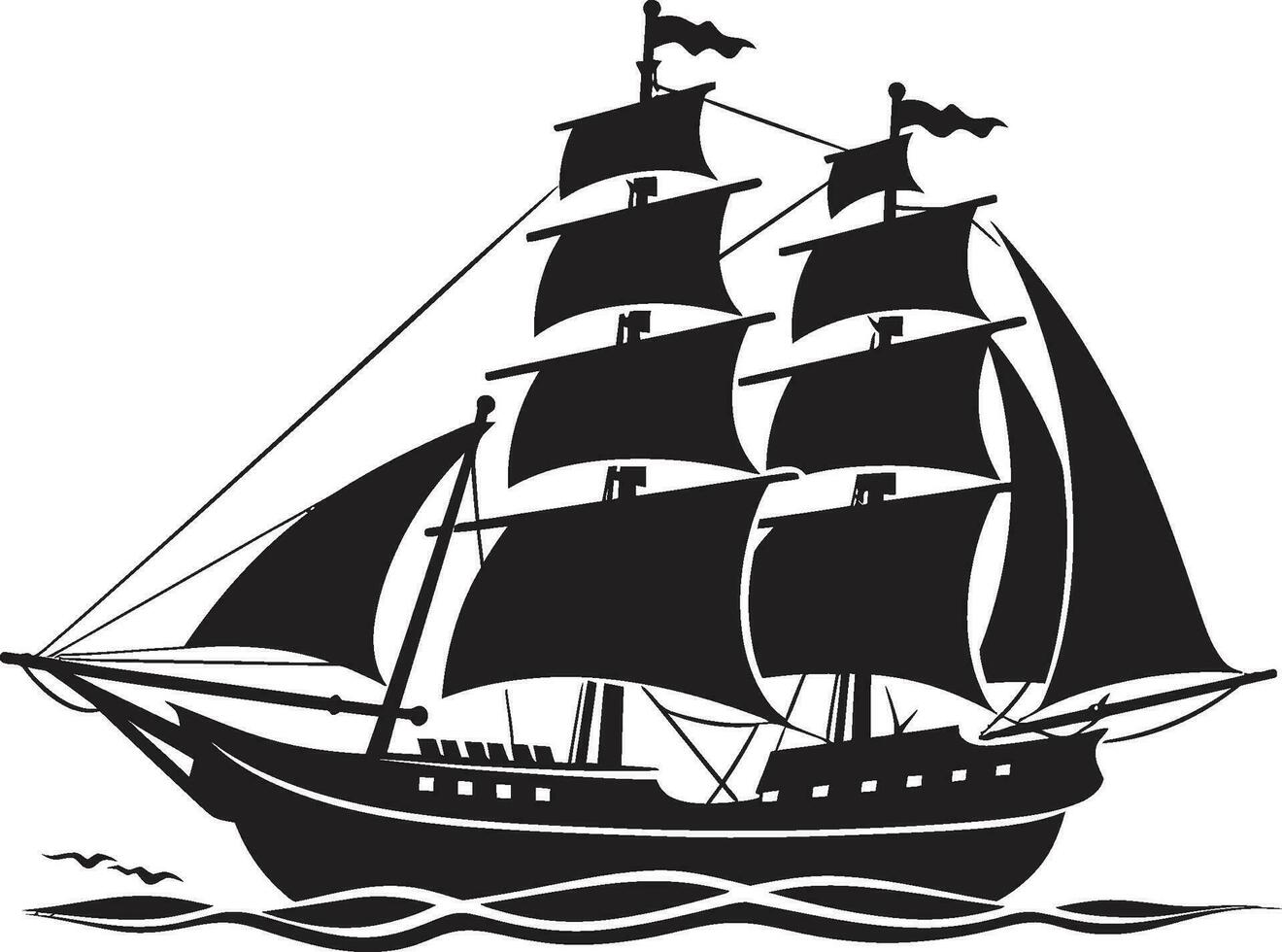Aged Mariners Vector Ship Icon Design Timeless Sailing Ancient Ship Emblem