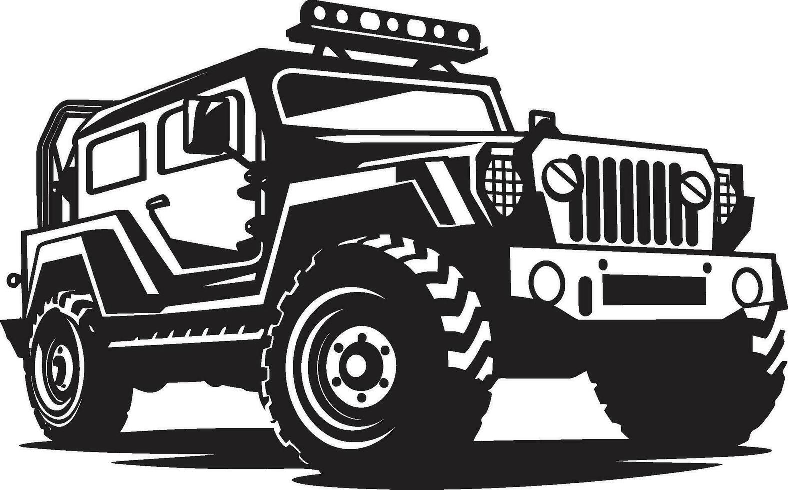 Battle Ready Transport Vector Logo Design Terrain Dominator Black Army Vehicle Icon
