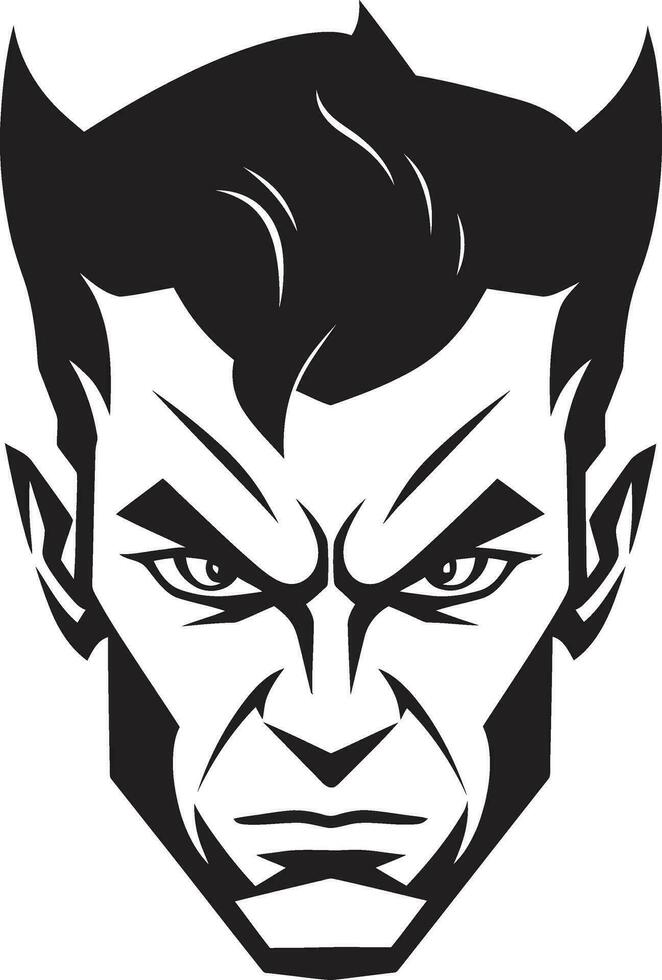 Hell s Herald Blazing Black Icon Announcing Doom Beyond the Veil Black Vector Devil Beckoning Darkness