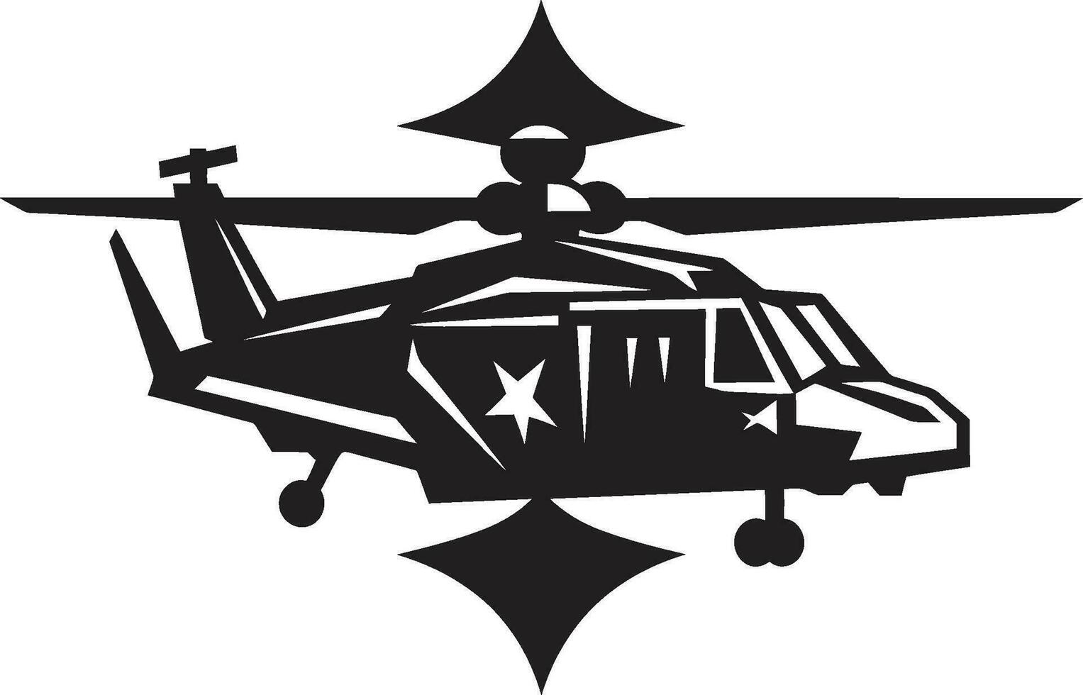 comandante s hola Ejército negro logo icono pionero heli vector Ejército aeronave símbolo