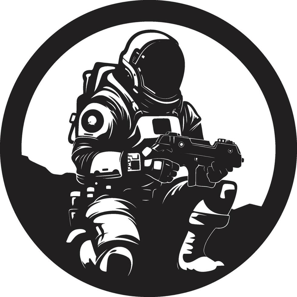 Orbital Adventurer Vector Astronaut Symbol Cosmos Voyager Black Space Explorer Logo