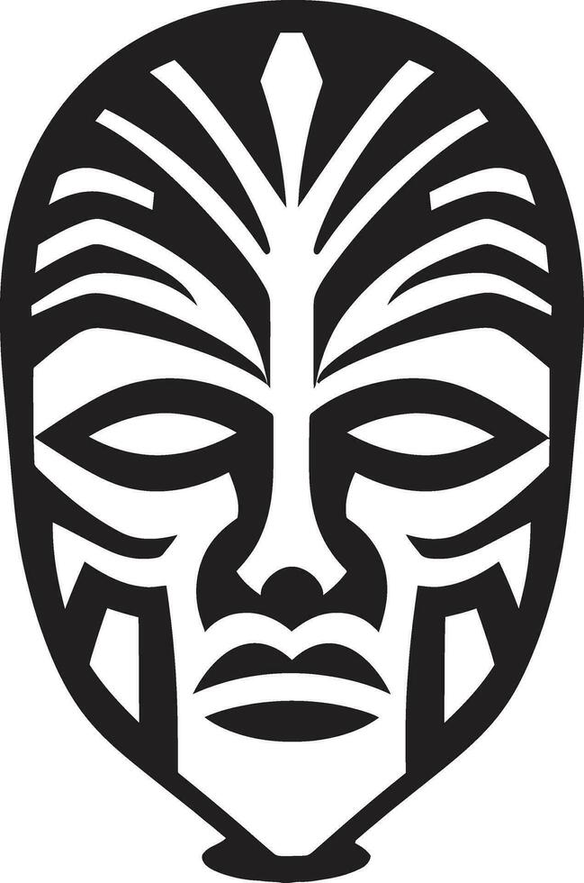 Symbolic Heritage Mask Emblem in Vector Timeless Visions African Tribe Mask Design