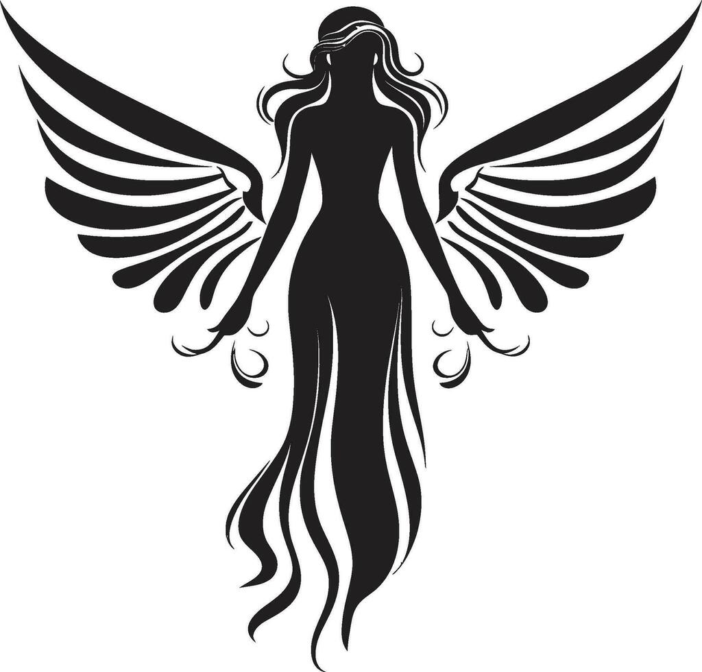 Celestial Seraph Angelic Vector Design Seraphic Radiance Angel Wings Emblem