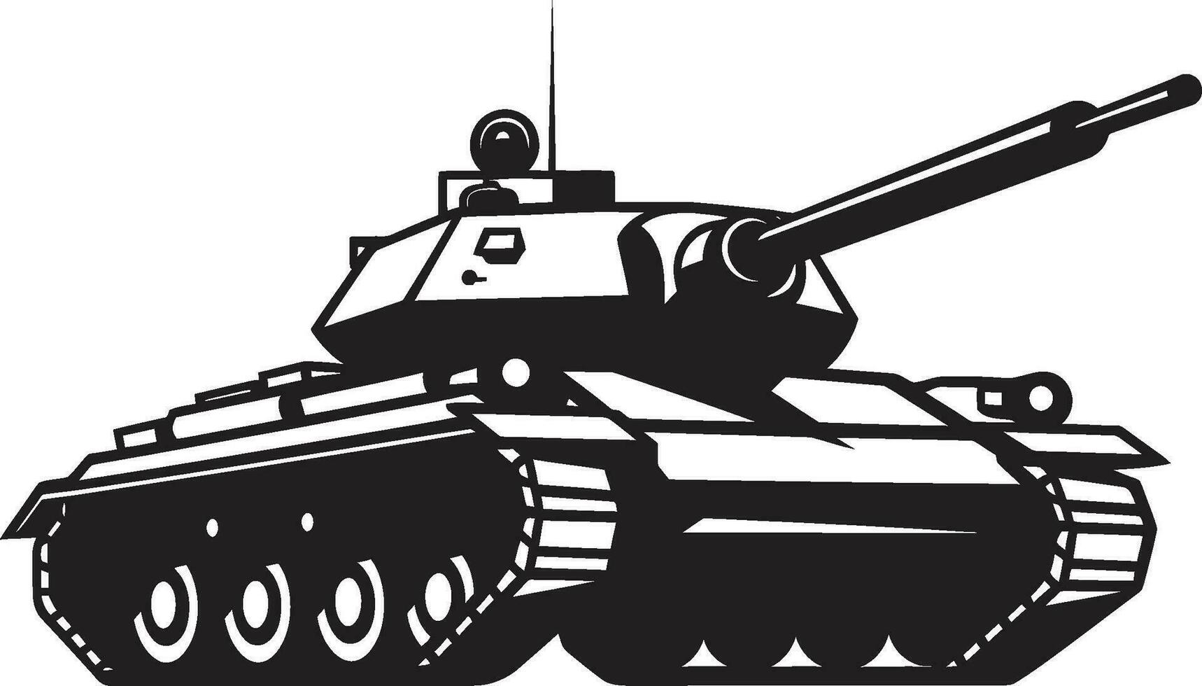 estratégico armadura Ejército tanque negro icono combate gigante guerra tanque vector logo