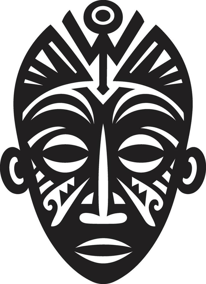 Masked Tradition African Tribal Emblem in Vector Cultural Echo Iconic African Tribe Mask Logo Design