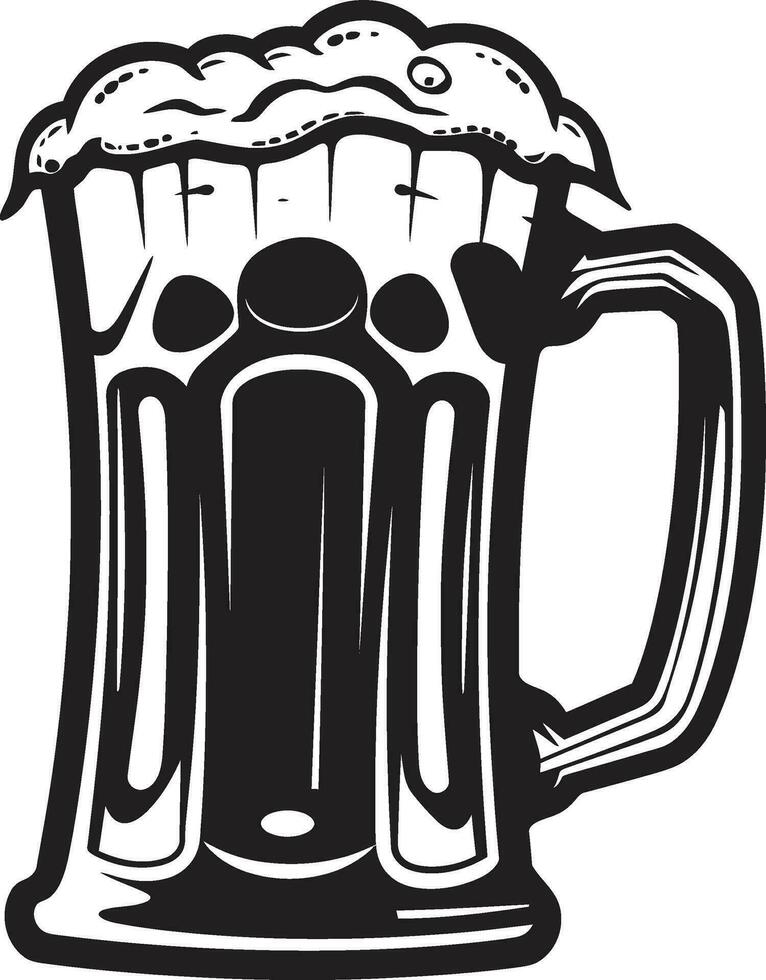 Cheers Icon Vector Beer Tankard Frothy Lager Black Mug Logo