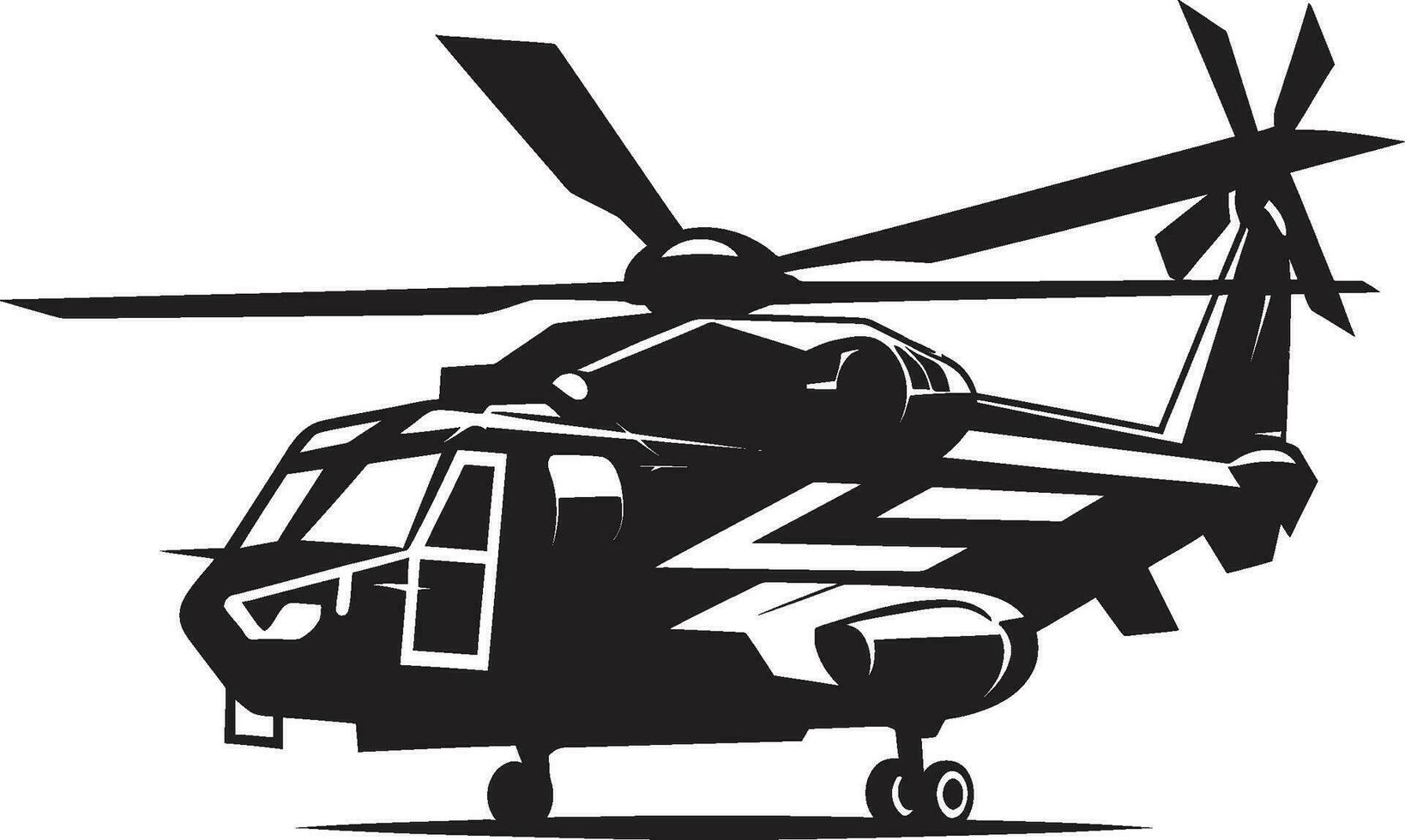 Combat Rotorcraft Vector Black Logo Emblem Tactical Huey Military Chopper Symbol