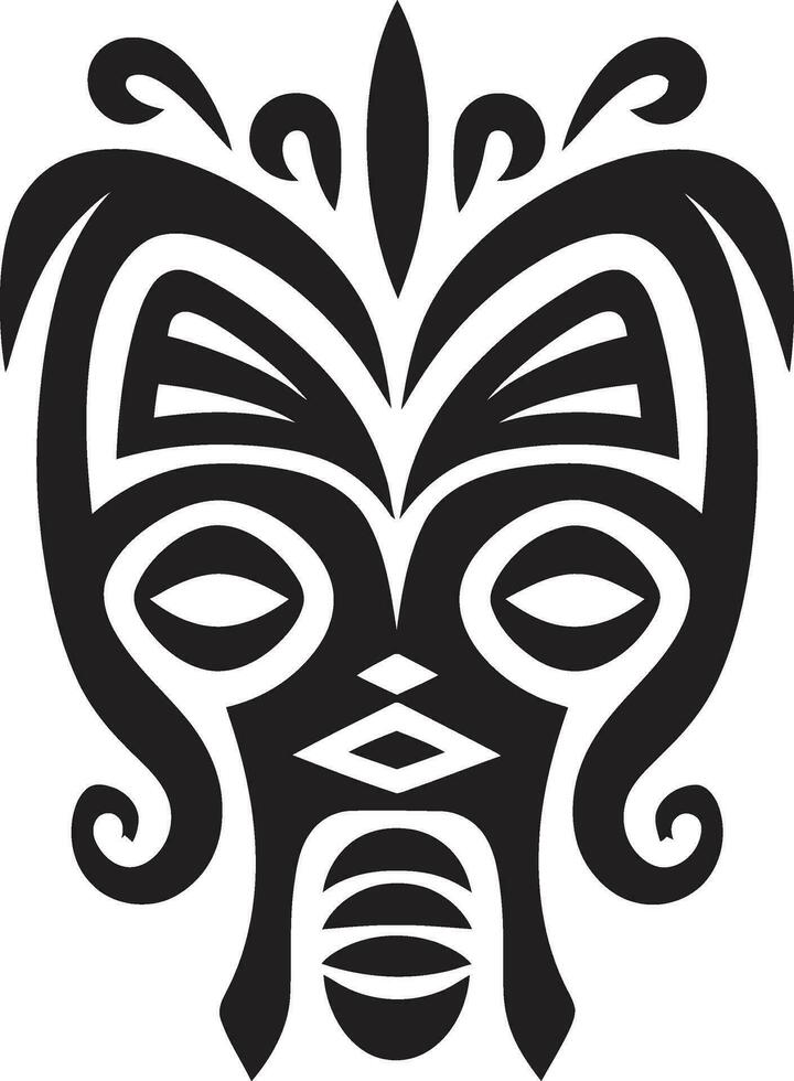 Cultural Echo Iconic African Tribe Mask Logo Design Shadows of Tradition Vector Logo of Tribal Mask Art