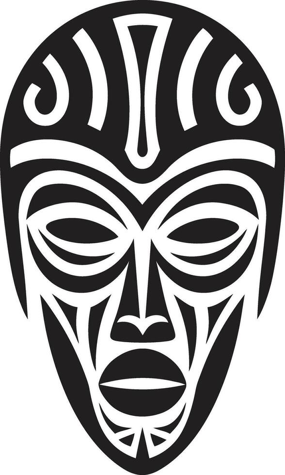 Timeless Tradition Vector Emblem of Tribal Mask Intricate Echoes African Tribal Mask Design