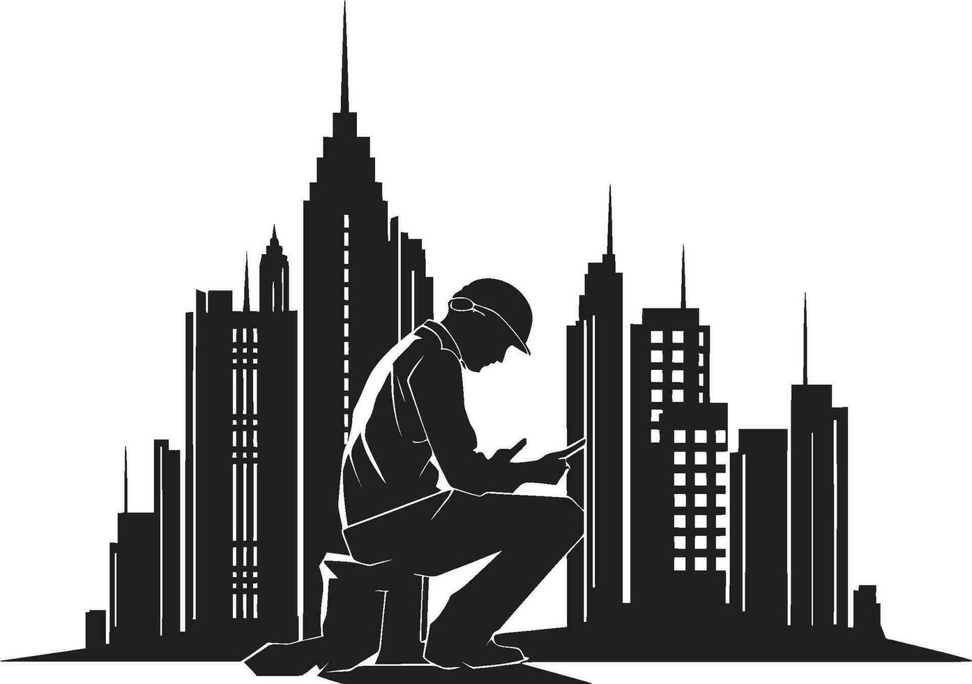 Design Luminary Architect Icon in Black Hue Creative Draftsman Architect Logo Design vector