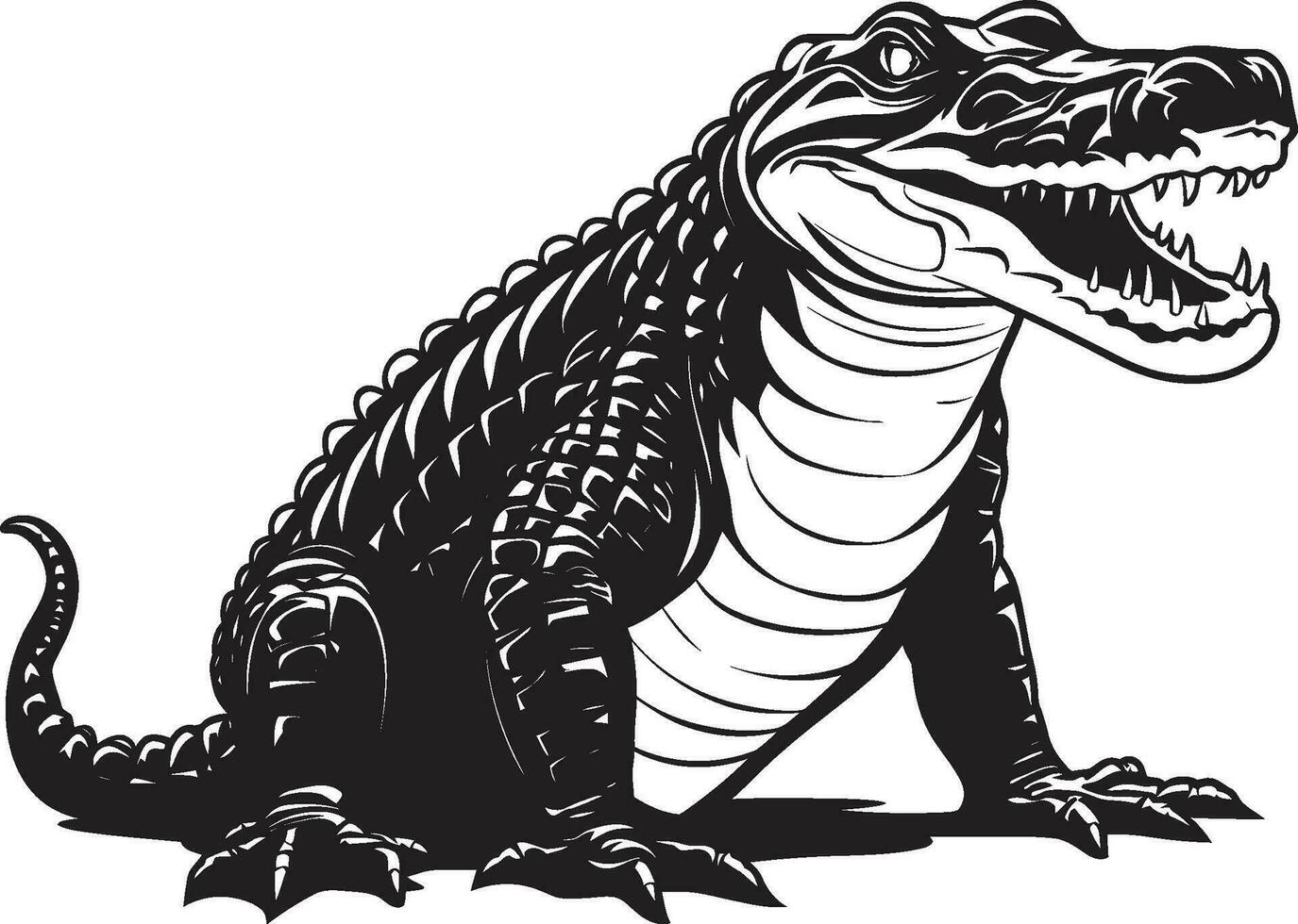 River Tyrant Vector Black Alligator Icon Jaws Unleashed Alligator Black Logo Design