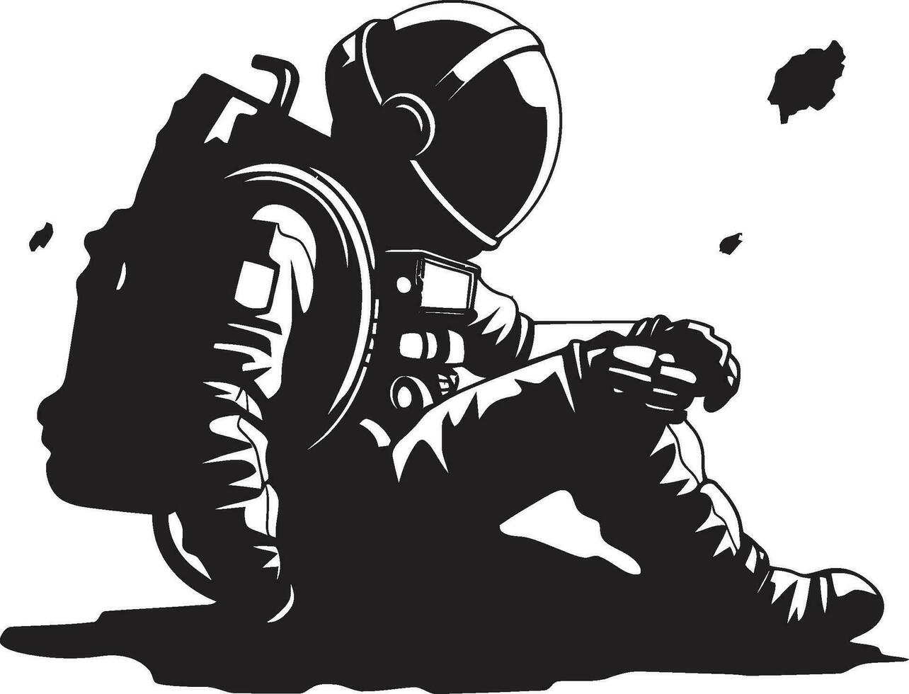 estelar navegador vector traje espacial icono celestial explorador astronauta emblemático diseño