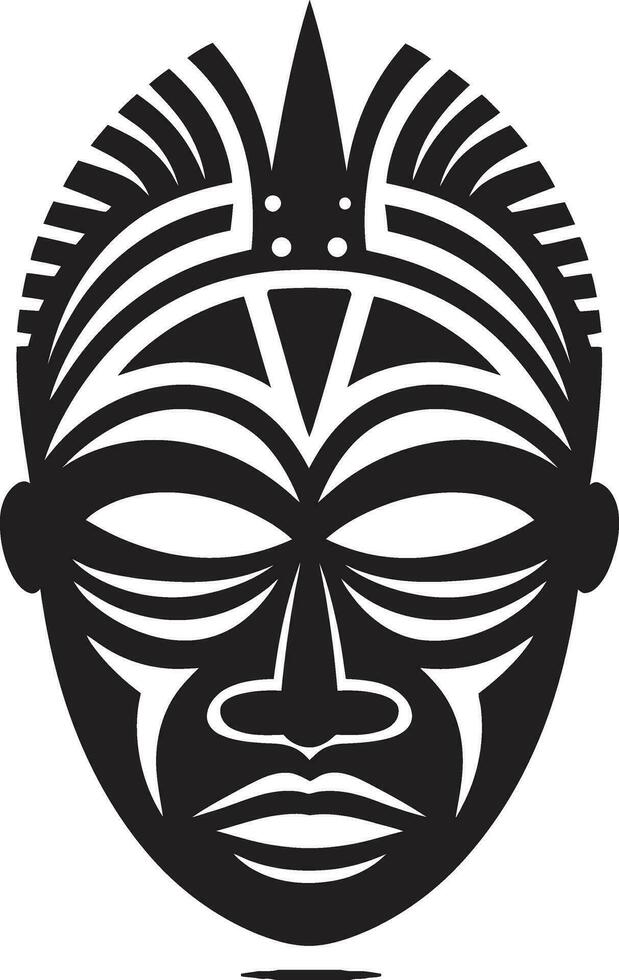 Spiritual Heritage Iconic Tribal Mask Logo Design Symbolic Identity African Tribal Mask Vector Icon