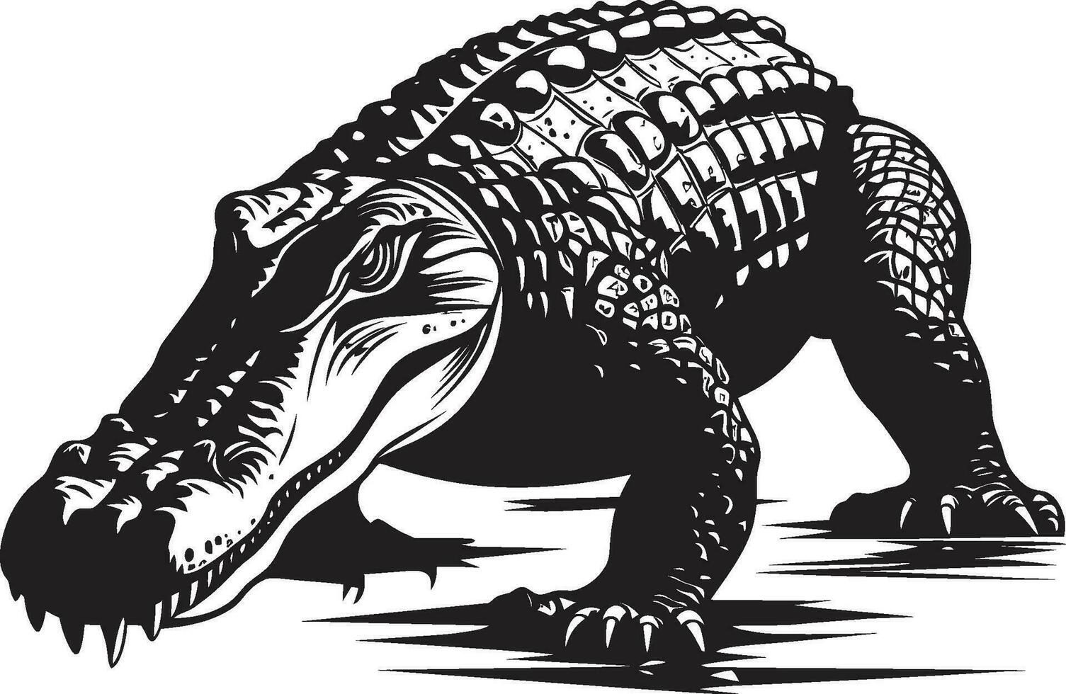 Mystic Menace Alligator Black Vector Icon Predator s Realm Black Vector Alligator