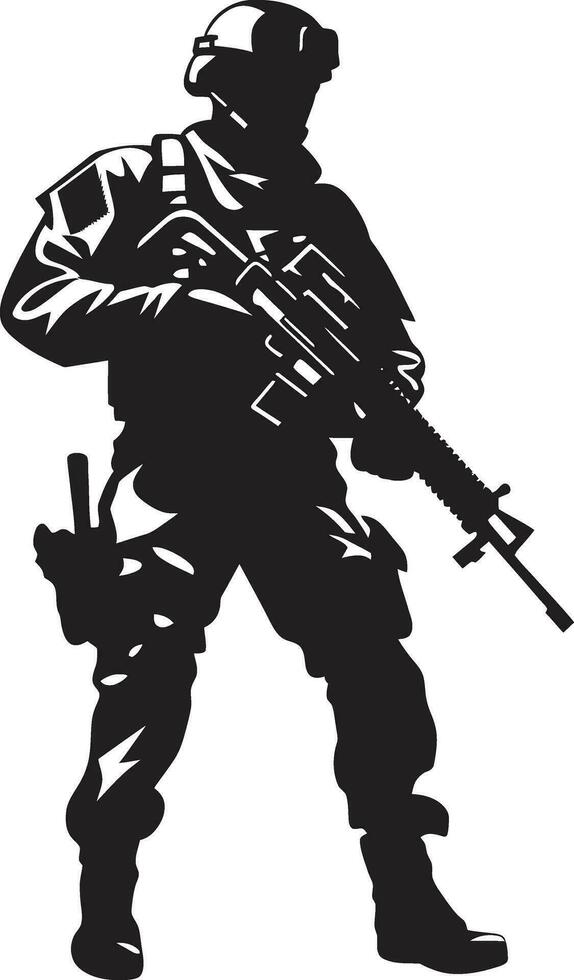 Militant Vigilance Armyman Vector Design Battle Ready Warrior Black Emblem