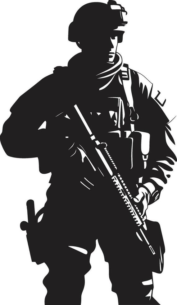 Combat Sentinel Vector Armyman Logo Tactical Guardian Armed Forces Emblem