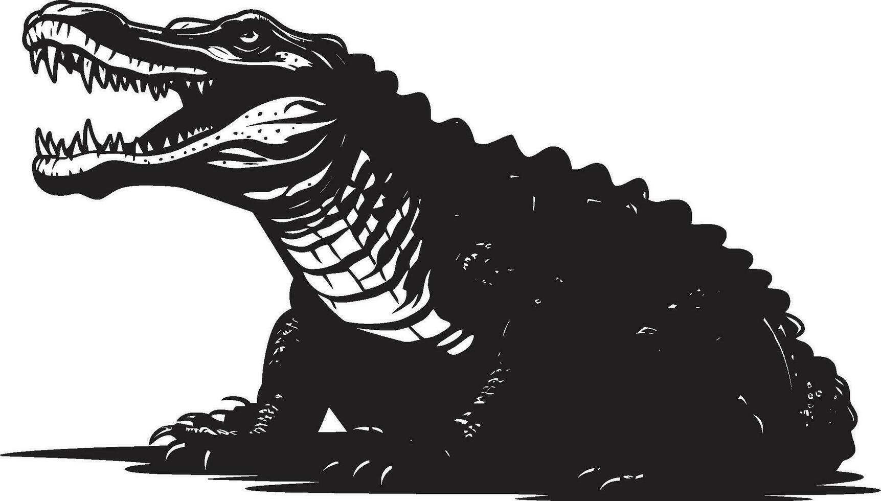 místico amenaza caimán negro vector icono depredador s reino negro vector caimán