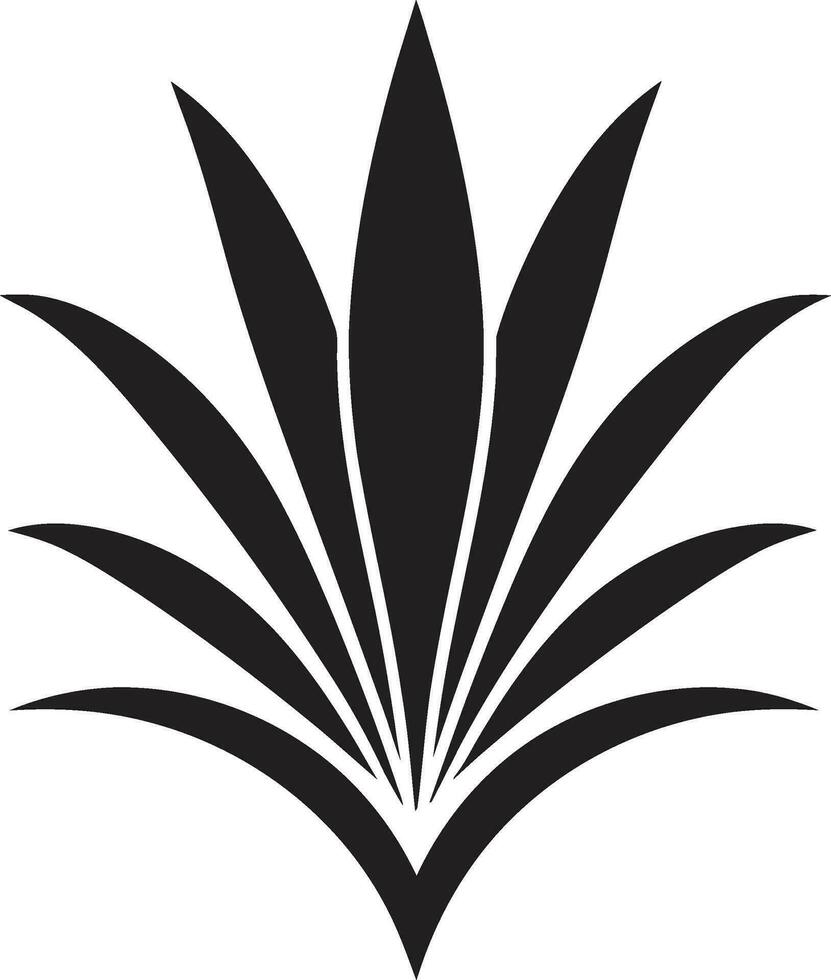 áloe esencia vector negro planta logo botánico resplandor áloe vera icono diseño