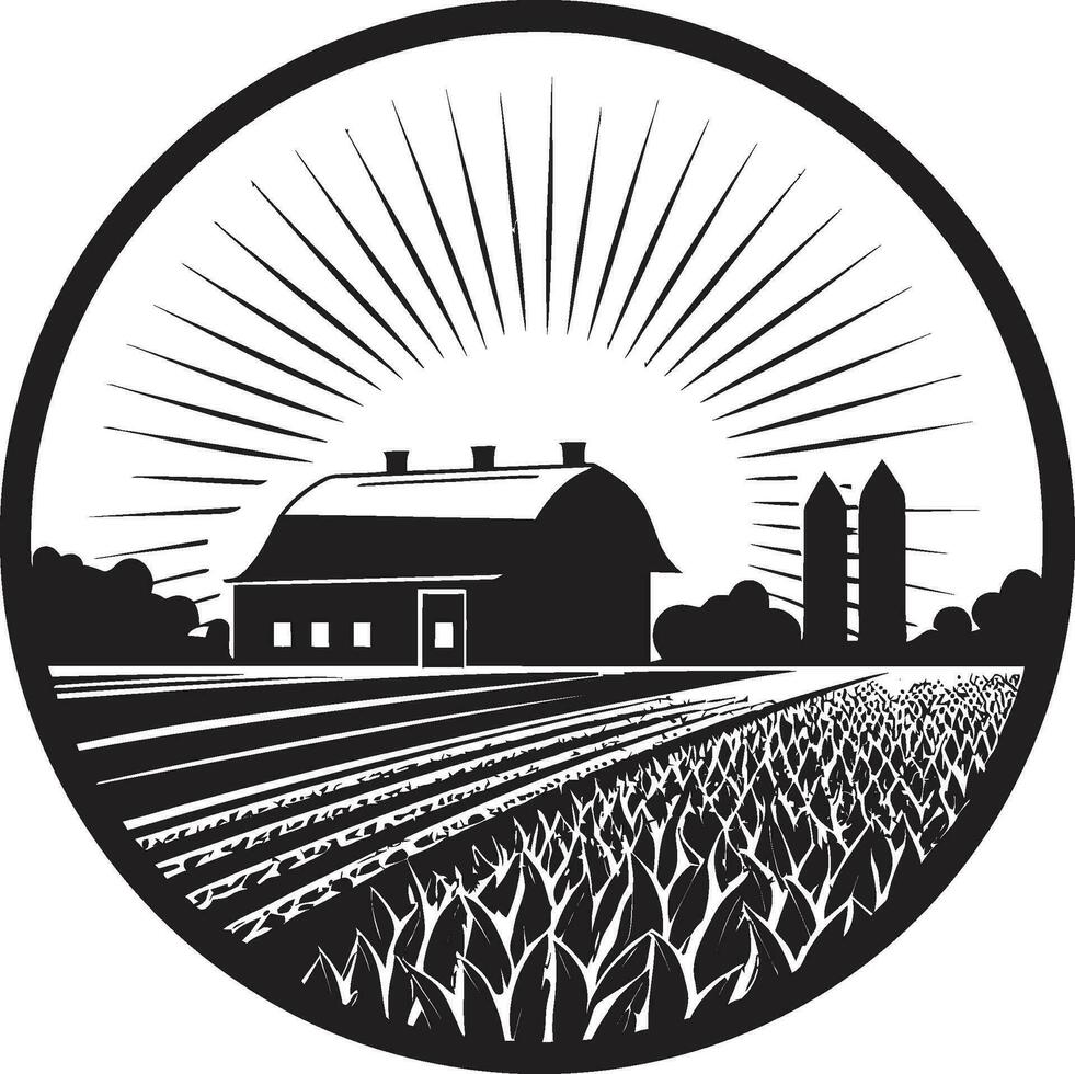 Nature s Bounty Black Logo for Farming Harvest Hideaway Agricultural Vector Icon