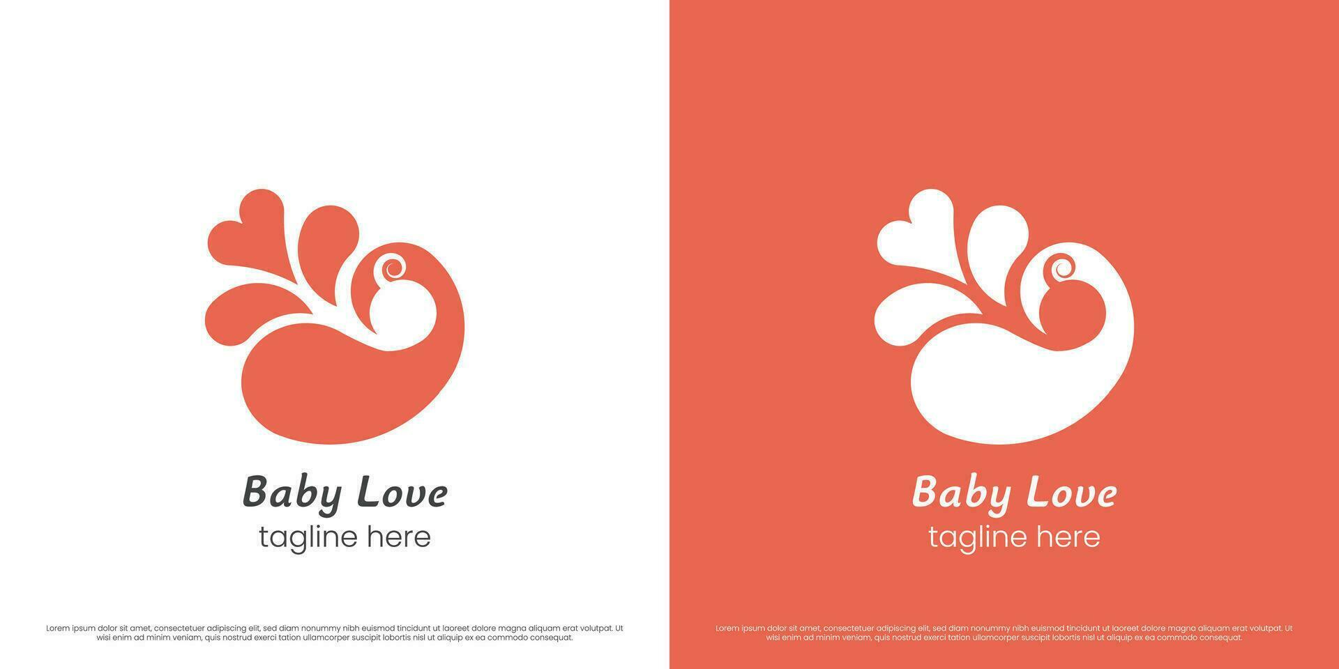 Baby affection logo design illustration. Silhouette of baby child newborn toddler son sweetheart hope daughter love desire like charity. Simple gentle gentle feminine gentle creative icon symbol. vector