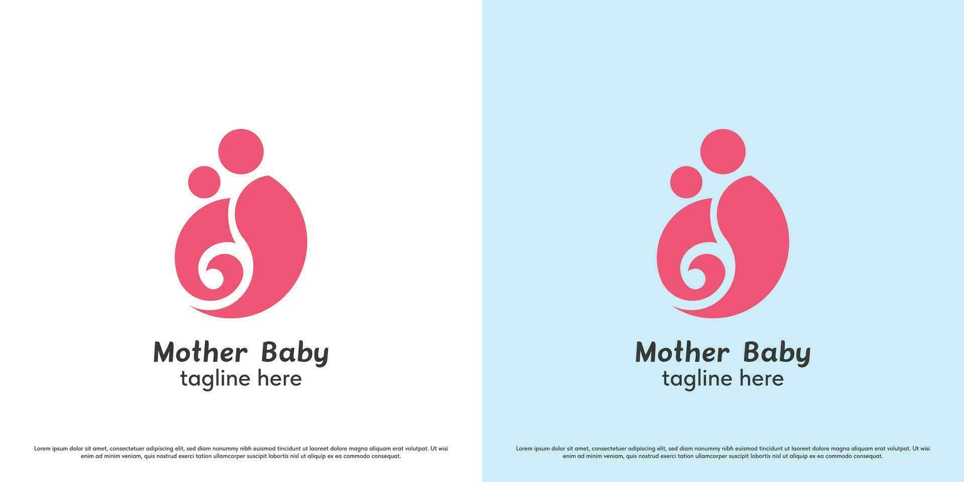 Mother kid logo design illustration. People mother affection parents caring for children family affection feelings hope charity. Icon symbol smooth soft simple minimal warm sincere kind happy. vector