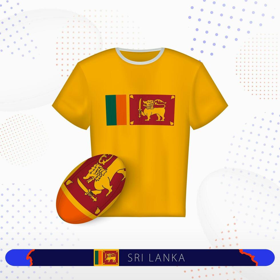 Sri Lanka rugby jersey with rugby ball of Sri Lanka on abstract sport background. vector