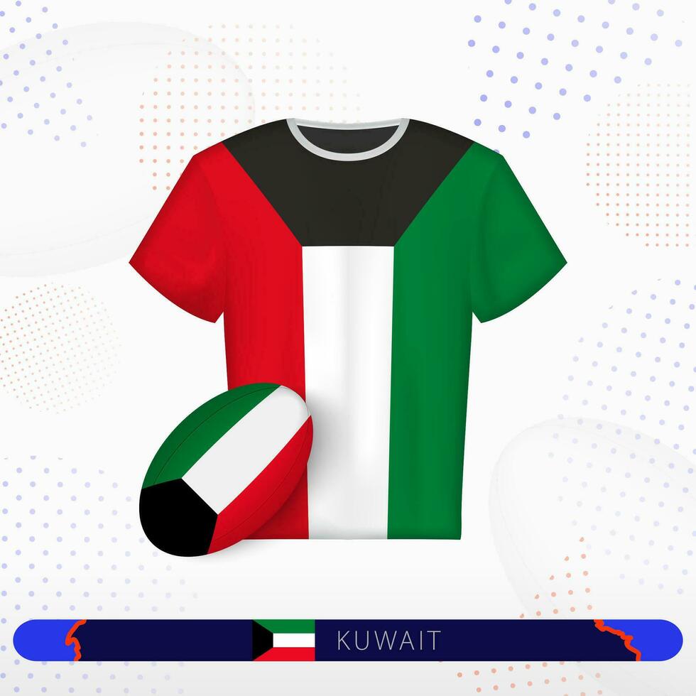 Kuwait rugby jersey with rugby ball of Kuwait on abstract sport background. vector
