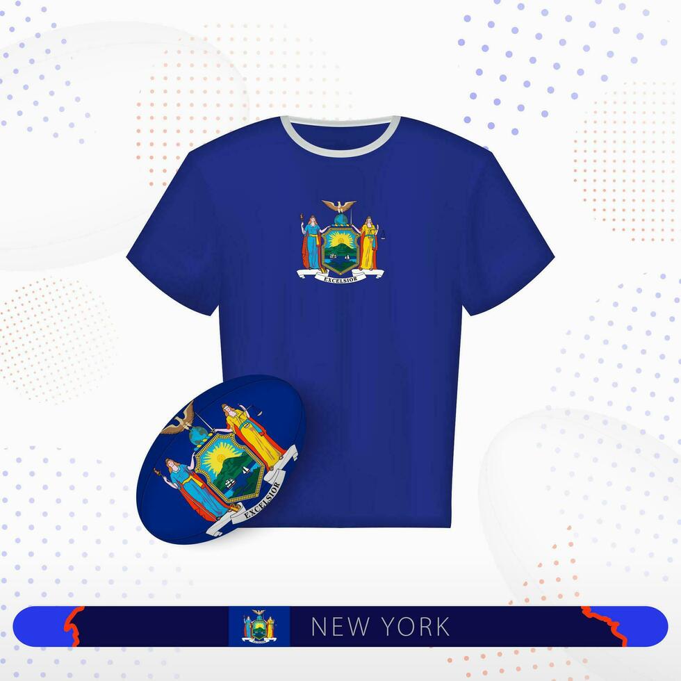 New York rugby jersey with rugby ball of New York on abstract sport background. vector