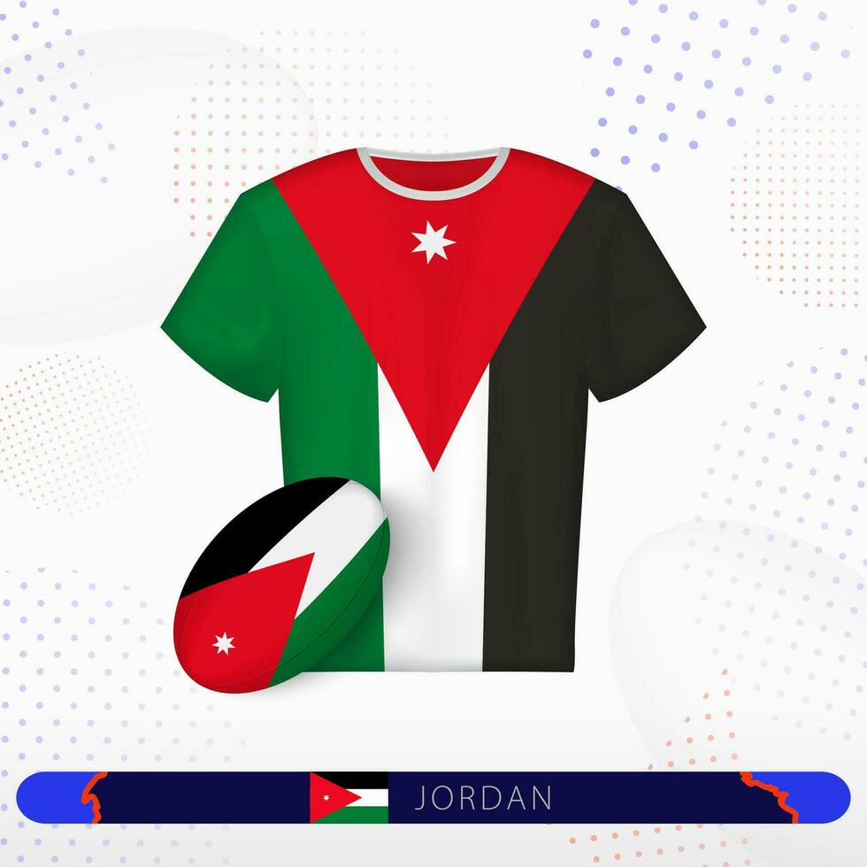 Jordan rugby jersey with rugby ball of Jordan on abstract sport background. vector